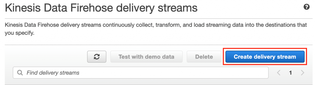 Create delivery stream
