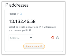 create a static ip address to your instance
