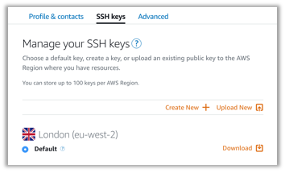 manage ssh keys in console 