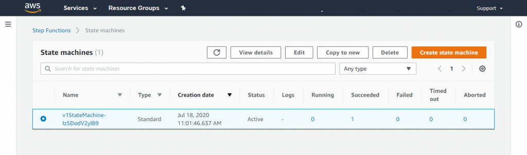 Successful execution view