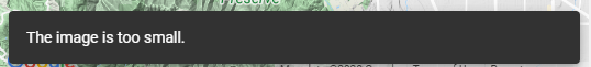 "Image is too small" message
