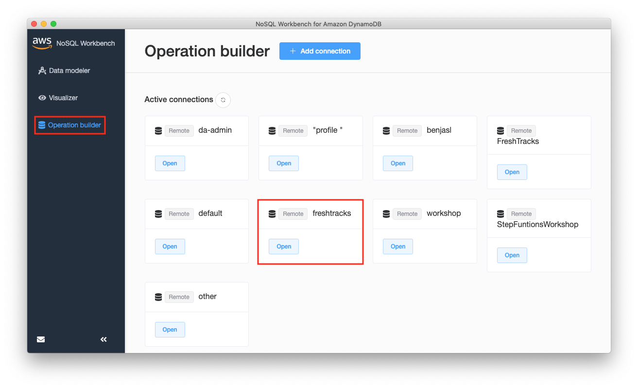 Connecting to an Amazon DynamoBD table with NoSQL Workbench for AmazonDynamoDB