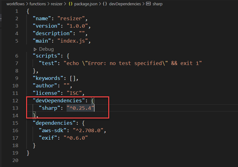 Adding development dependencies to package.json