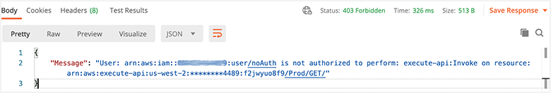 Client response view with unauthorized tokens