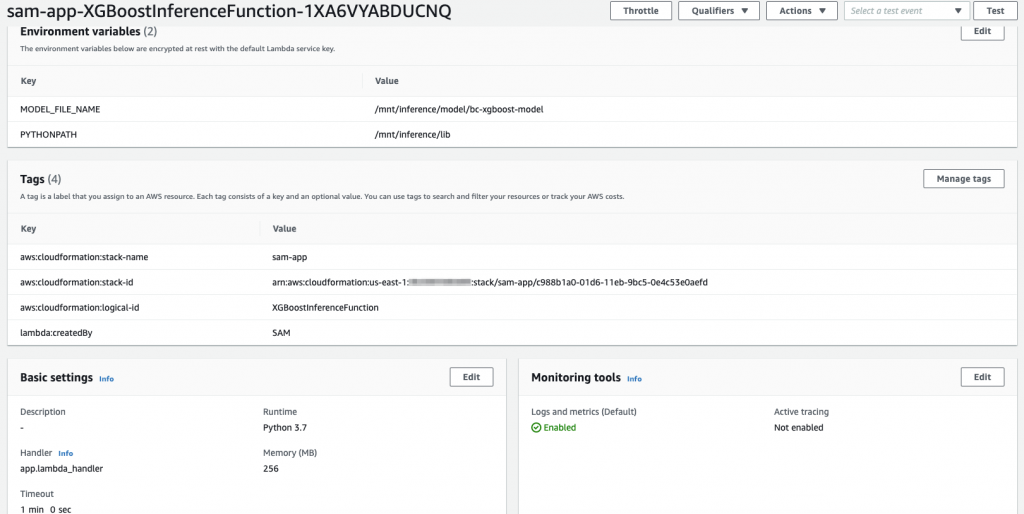 Lambda function configuration