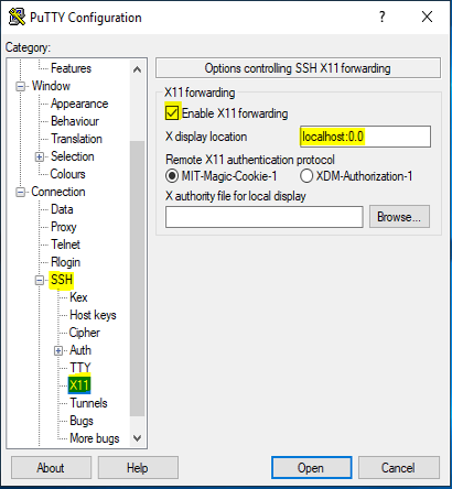 putty configuration screenshot 2