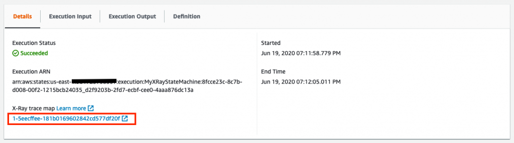 X-Ray tracing in Step Functions