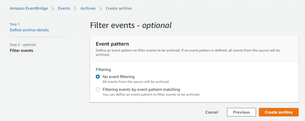 Filter events