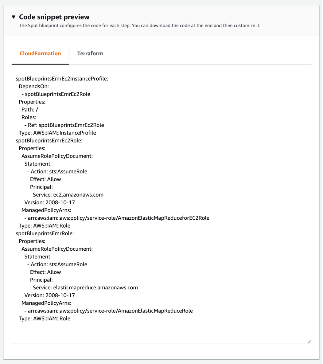 Step 1 code snippet preview
