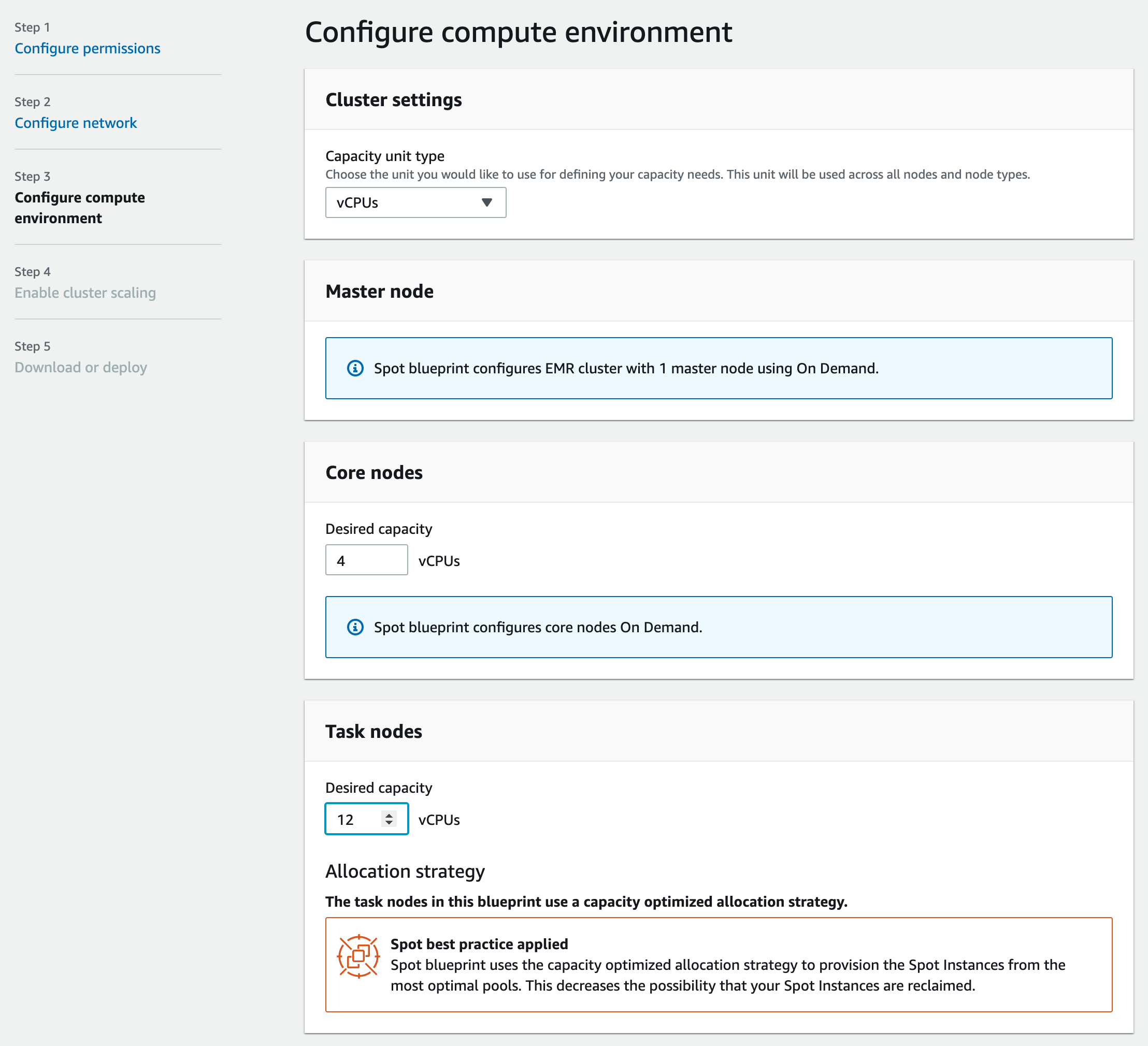 Step 3 configure compute environment