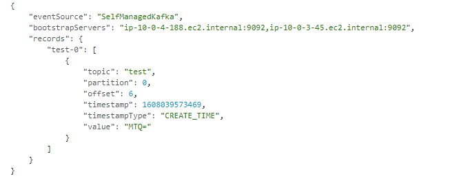 Event payload example