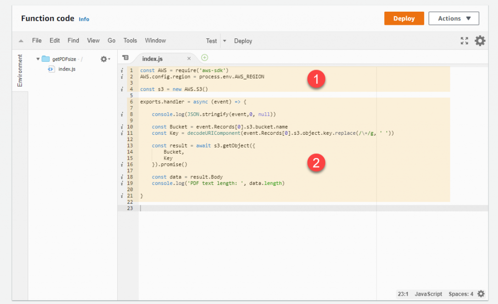 INIT code and event handler