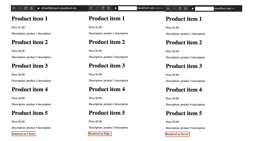 Comparing the served pages