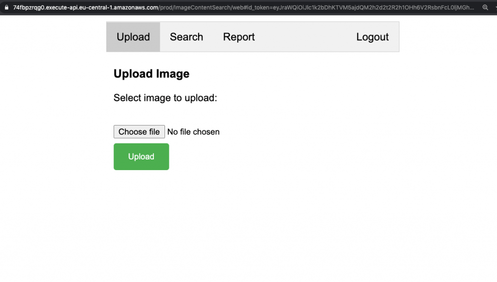 Upload image UI
