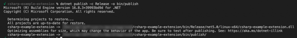 dotnet publish output