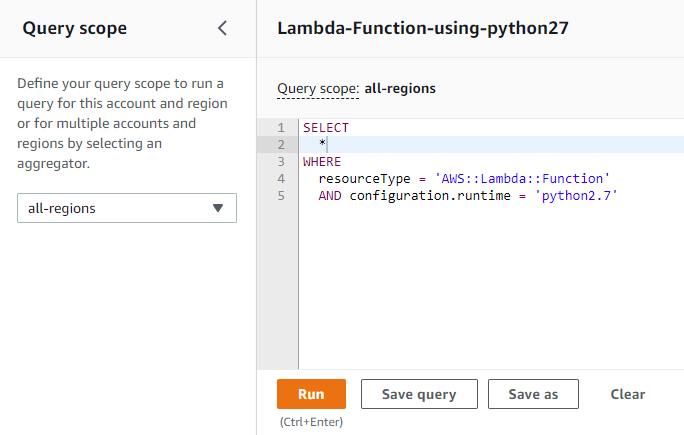 AWS Config query scope