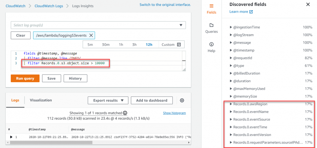 CloudWatch Logs Insights