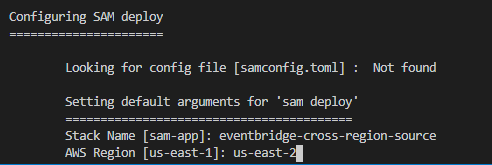 SAM deployment parameters