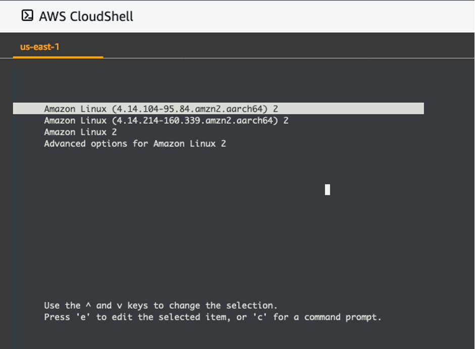 Figure 5: GRUB menu showing all kernels installed