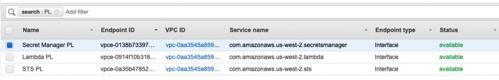Endpoint configuration