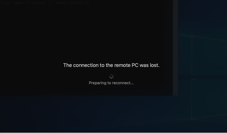 Figure 2 Connection to EC2 Instance lost