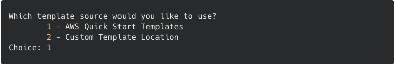 SAM: choose a template source