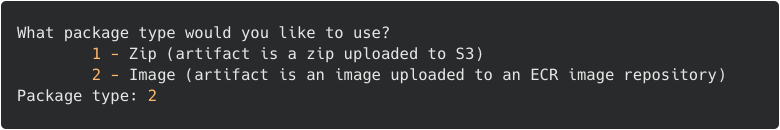SAM: Choose a package type
