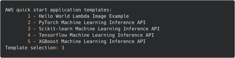 SAM: choose the application template