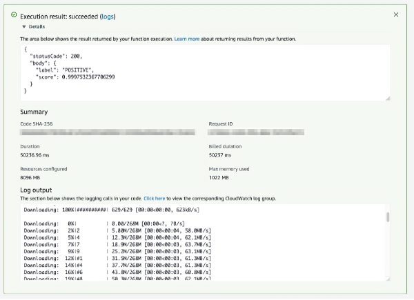 Function test results