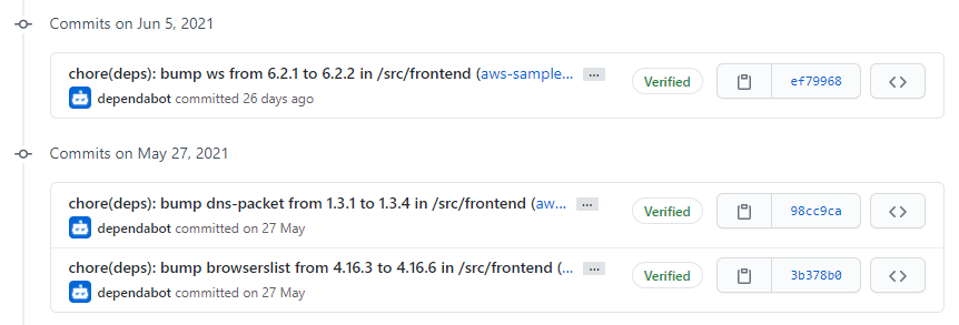 Dependabot pull requests
