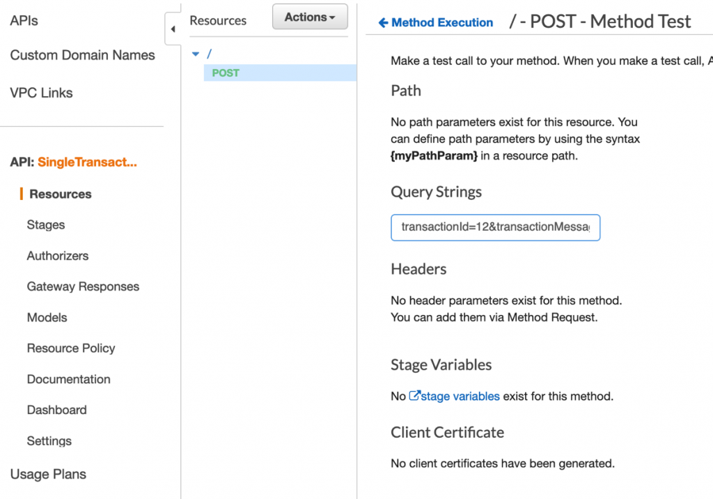 Testing in the console