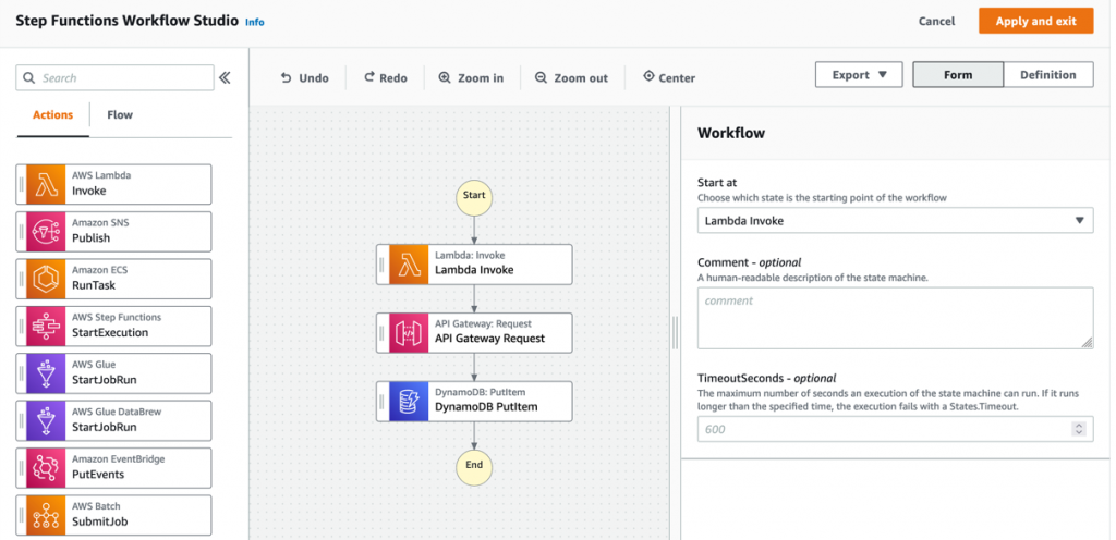 Step Functions Workflow Studio