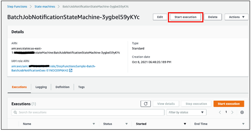 View the state machine's details