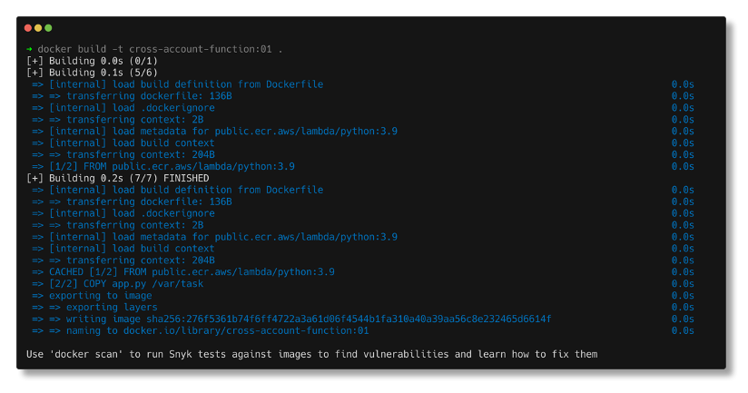 Docker build results