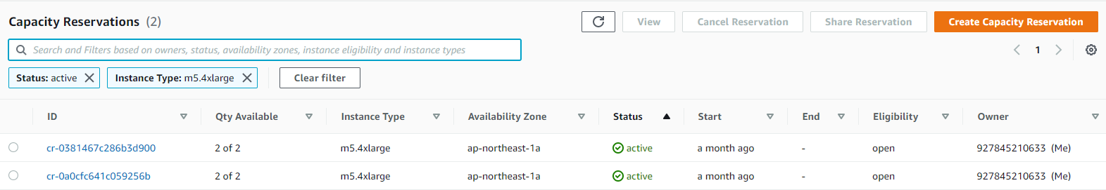 3. Creating a Capacity Reservation for attic