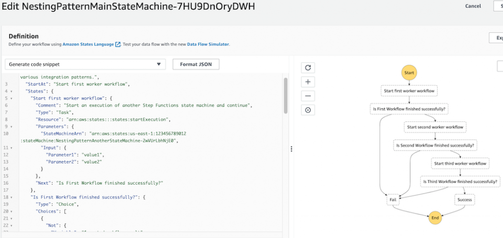 Editing state machine