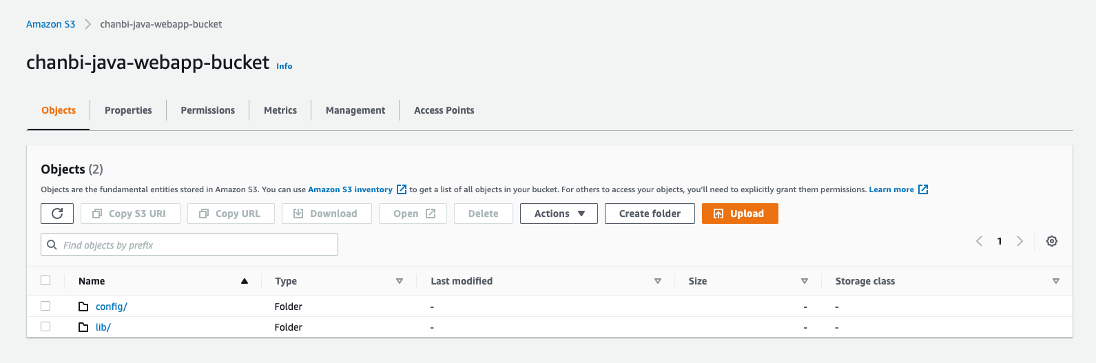 Diagram showing the S3 bucket interface with the new folders.