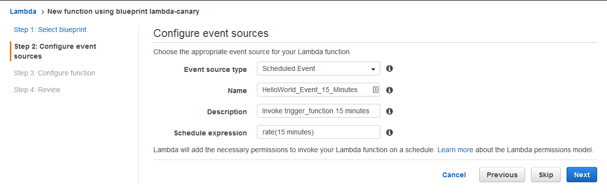 Lambda SSH Configure Events