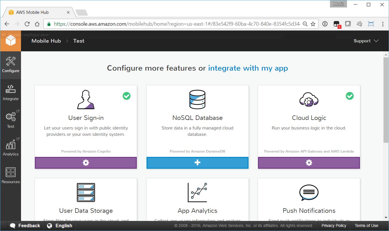 serverless-apps-mobile-hub-console