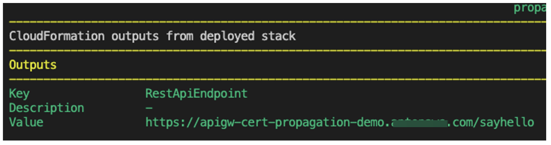 AWS CloudFormation output