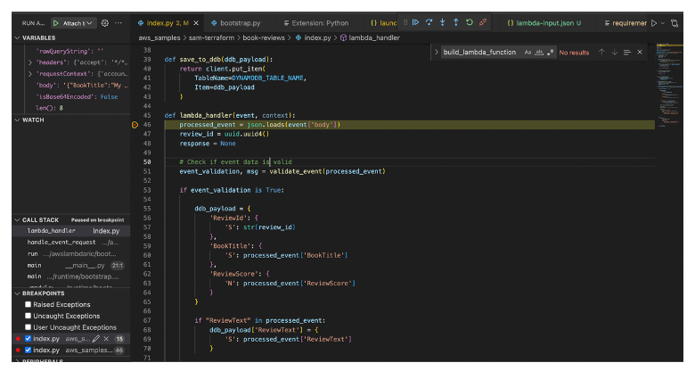 Debugging in then IDE