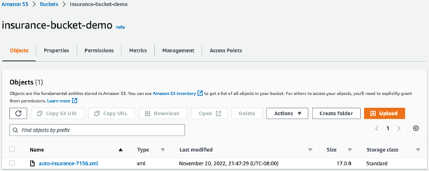 Insurance bucket contents