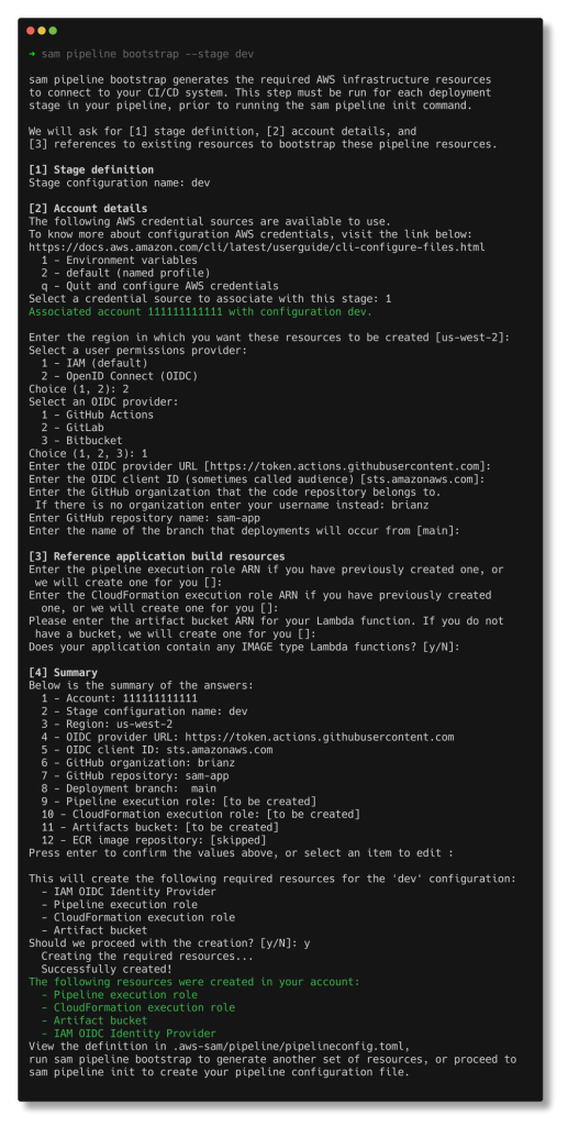 Interaction with AWS SAM CLI 