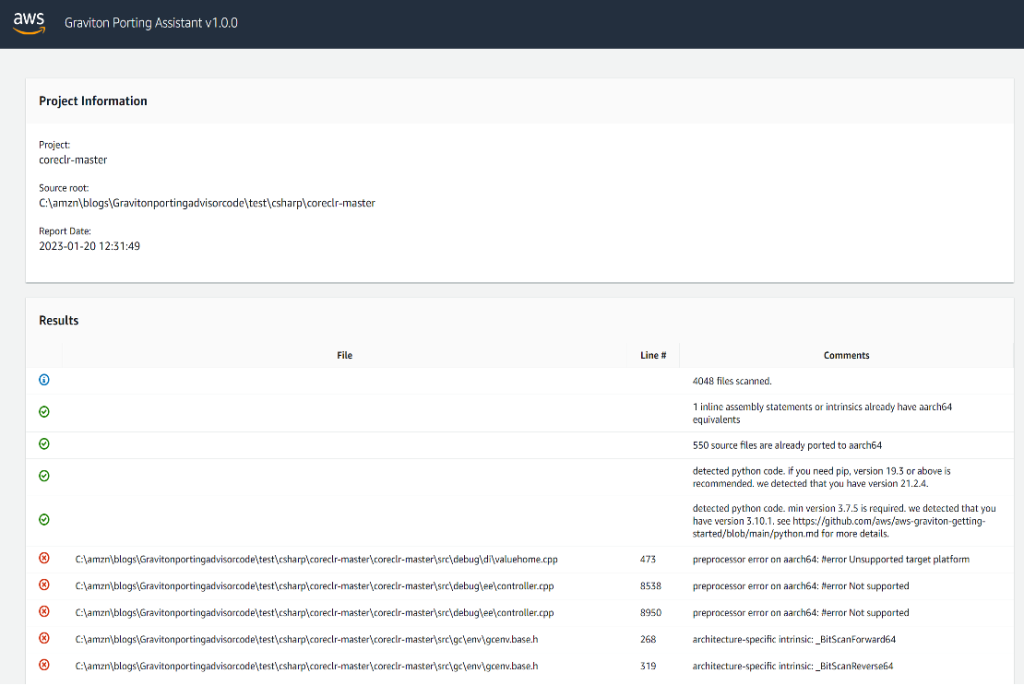 Porting Advisor results run on C++ code pointing out missing preprocessor macros for arm64 and x86-64 specific intrinsics