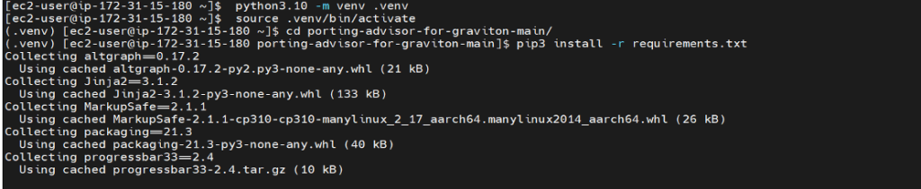 Setting up Python environment to run the Porting Advisor as a script