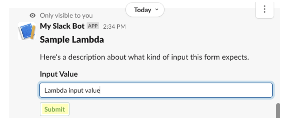 Sample Lambda submit
