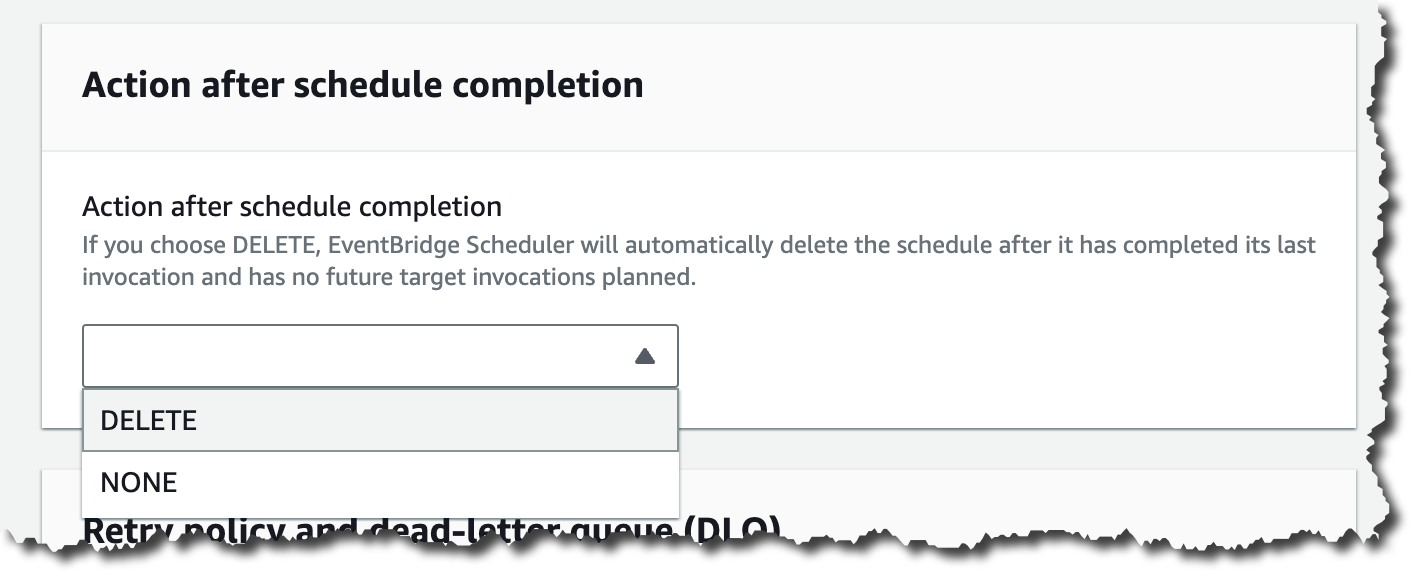 Console action after schedule completition