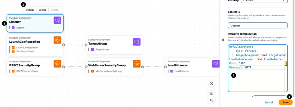 Configure components