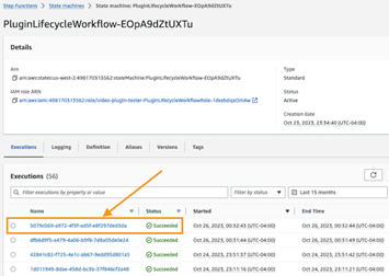 Recent execution status
