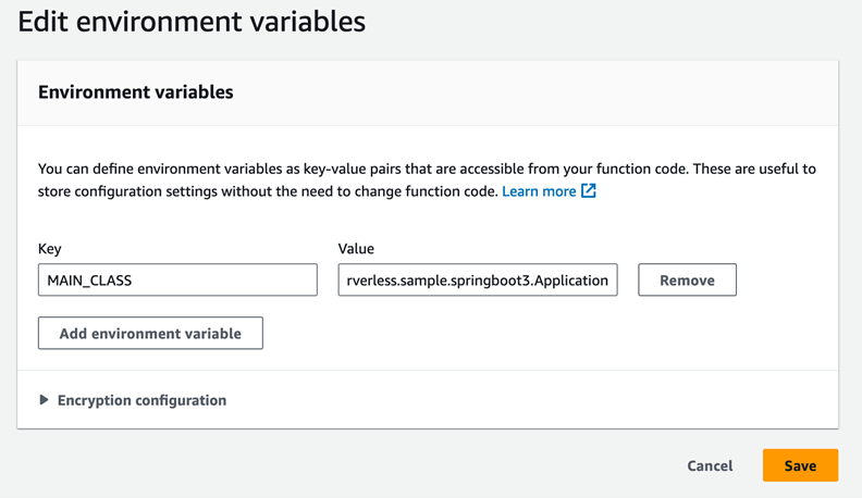 Configure MAIN_CLASS environment variable